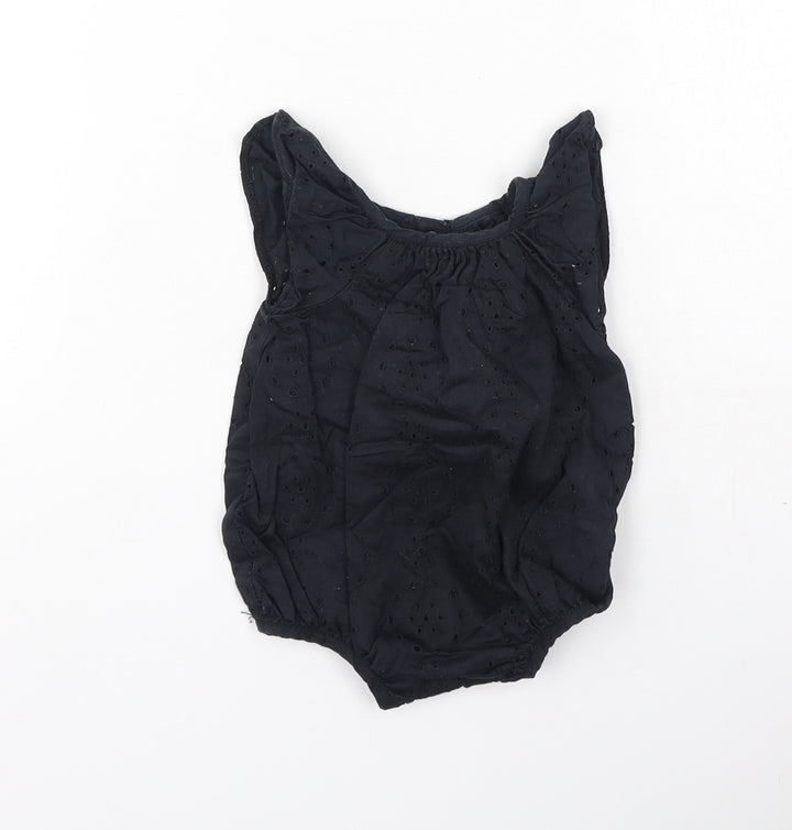Babyk Girls Black  Cotton Romper Outfit/Set Size 0-3 Months