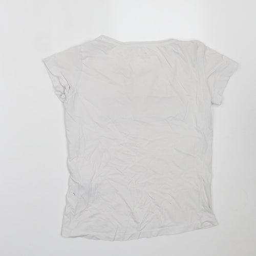 Cross Jeans Womens White  Cotton Basic T-Shirt Size XS Crew Neck
