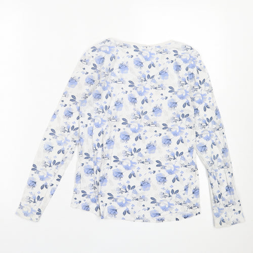 SMYK Girls Blue Floral Cotton Basic Casual Size 13 Years Crew Neck Pullover