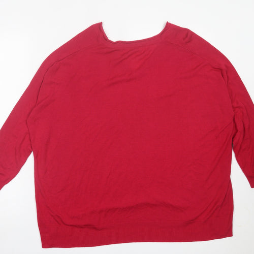 George Womens Pink V-Neck  Viscose Pullover Jumper Size 8