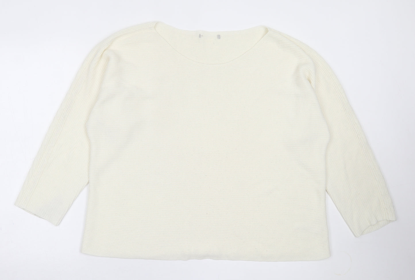 George Womens Ivory Boat Neck  Acrylic Pullover Jumper Size 20