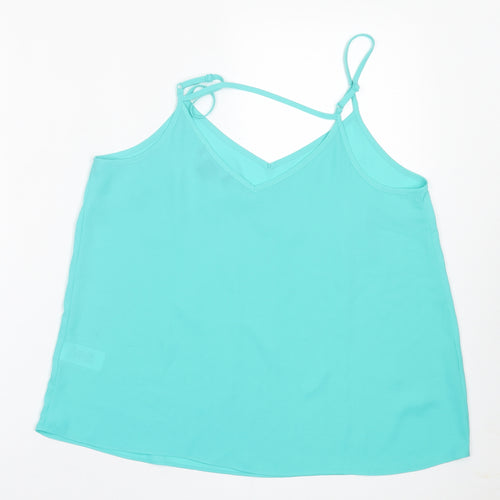 Primark Womens Green  Polyester Basic Tank Size 12 Scoop Neck
