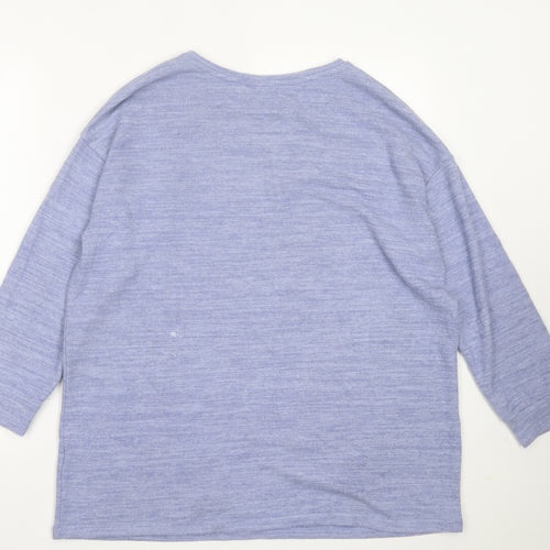 Papaya Womens Purple Crew Neck  Polyester Pullover Jumper Size 12
