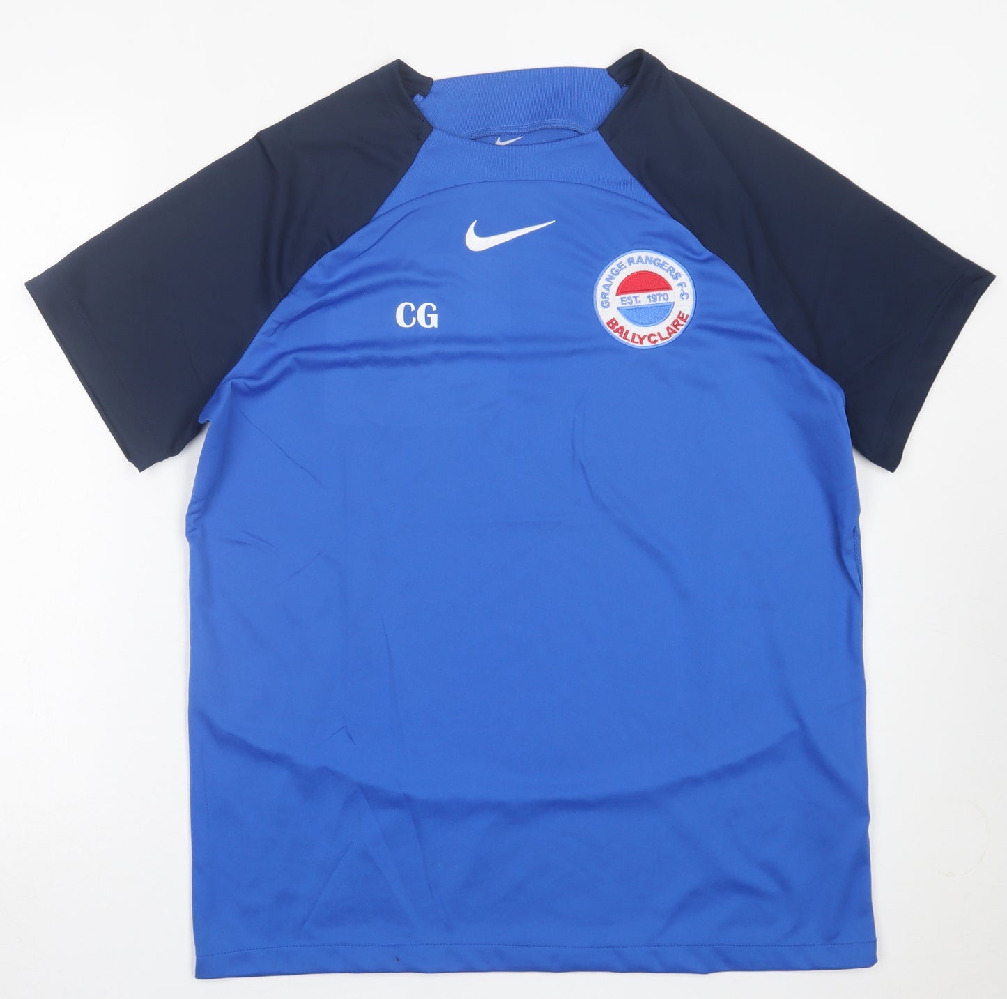 Nike Mens Blue  Polyester Basic T-Shirt Size XL Crew Neck Pullover - Grange Rangers FC