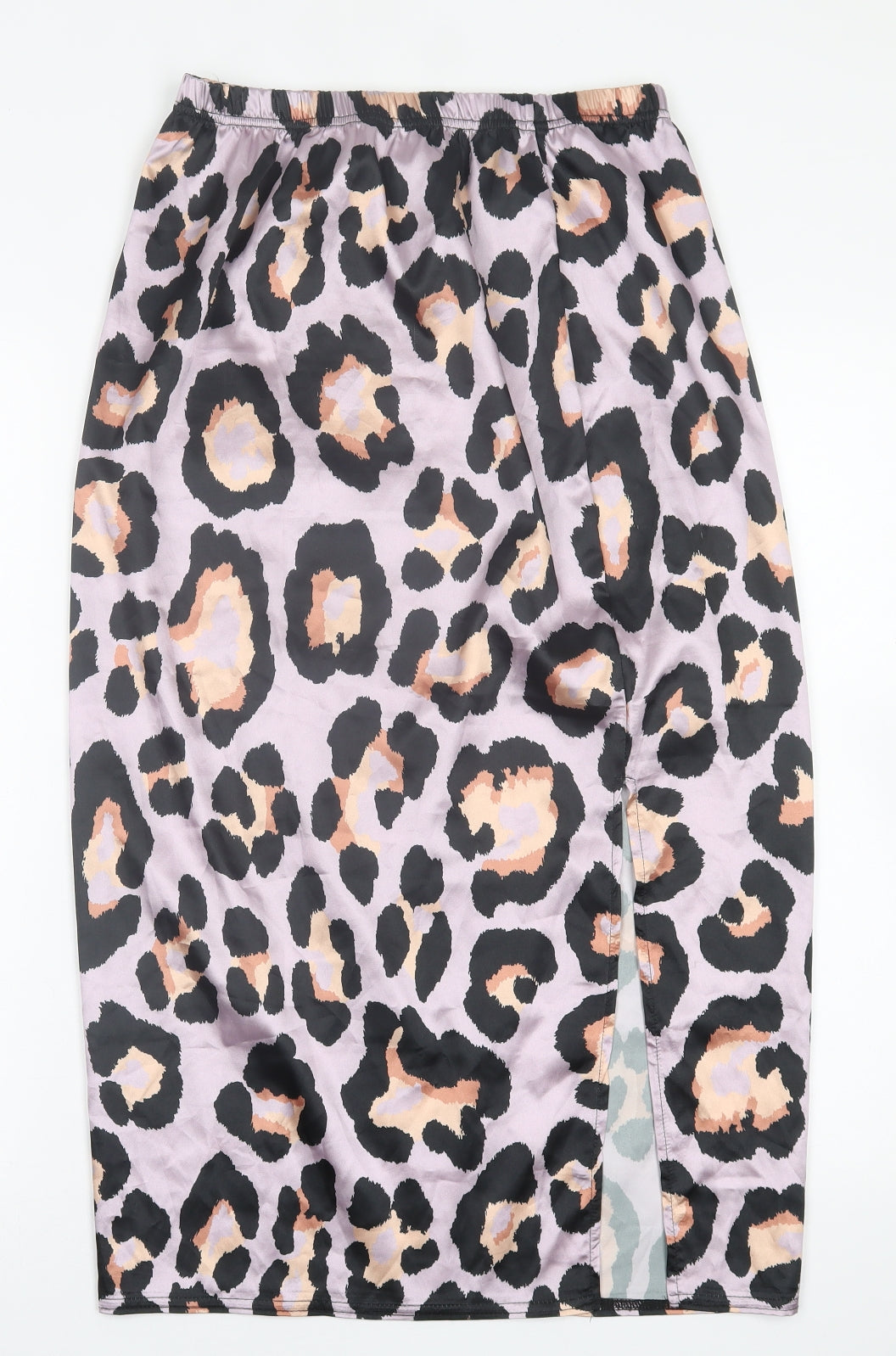 Missguided Womens Purple Animal Print Polyester A-Line Skirt Size 14