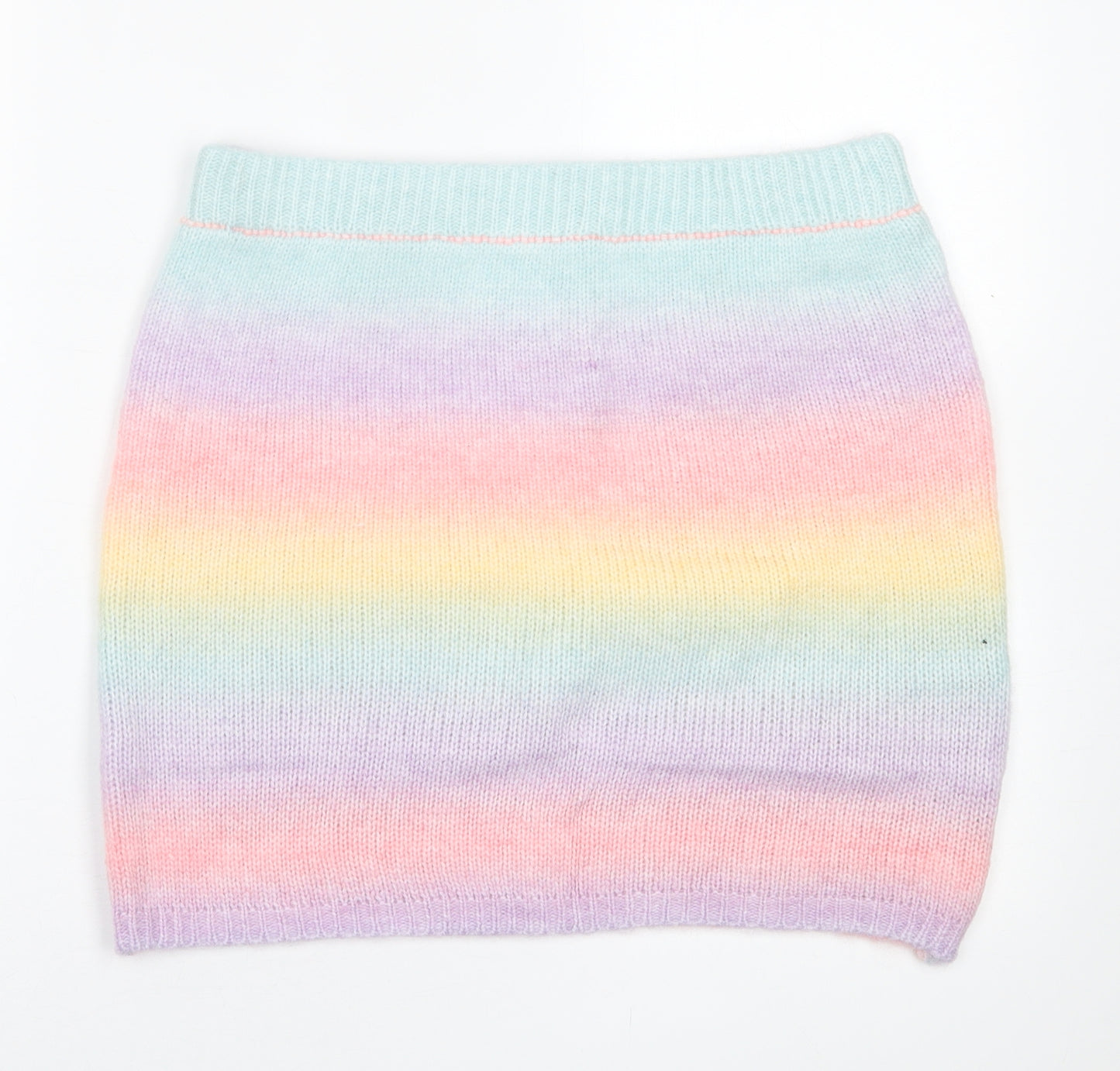 SheIn Womens Multicoloured Striped Acrylic A-Line Skirt Size XL