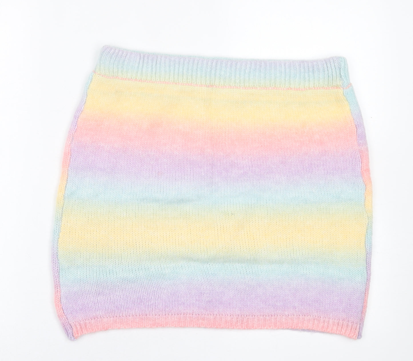 SheIn Womens Multicoloured Striped Acrylic A-Line Skirt Size XL