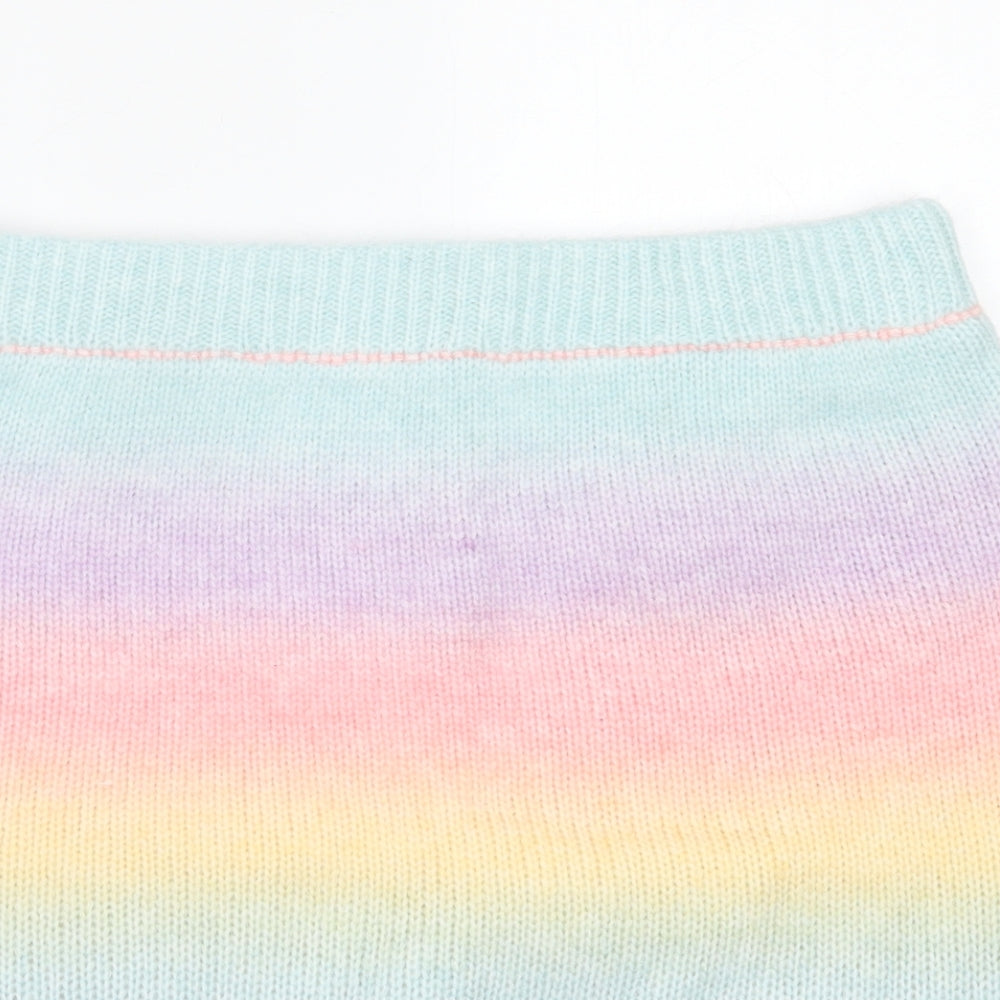 SheIn Womens Multicoloured Striped Acrylic A-Line Skirt Size XL
