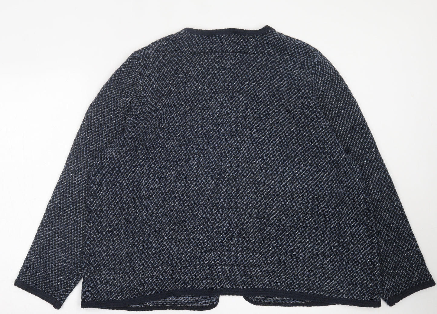 bonmarch Womens Blue Crew Neck  Acrylic Cardigan Jumper Size 24