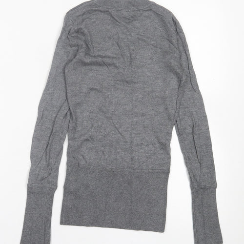 H&M Womens Grey Crew Neck  Viscose Pullover Jumper Size XS
