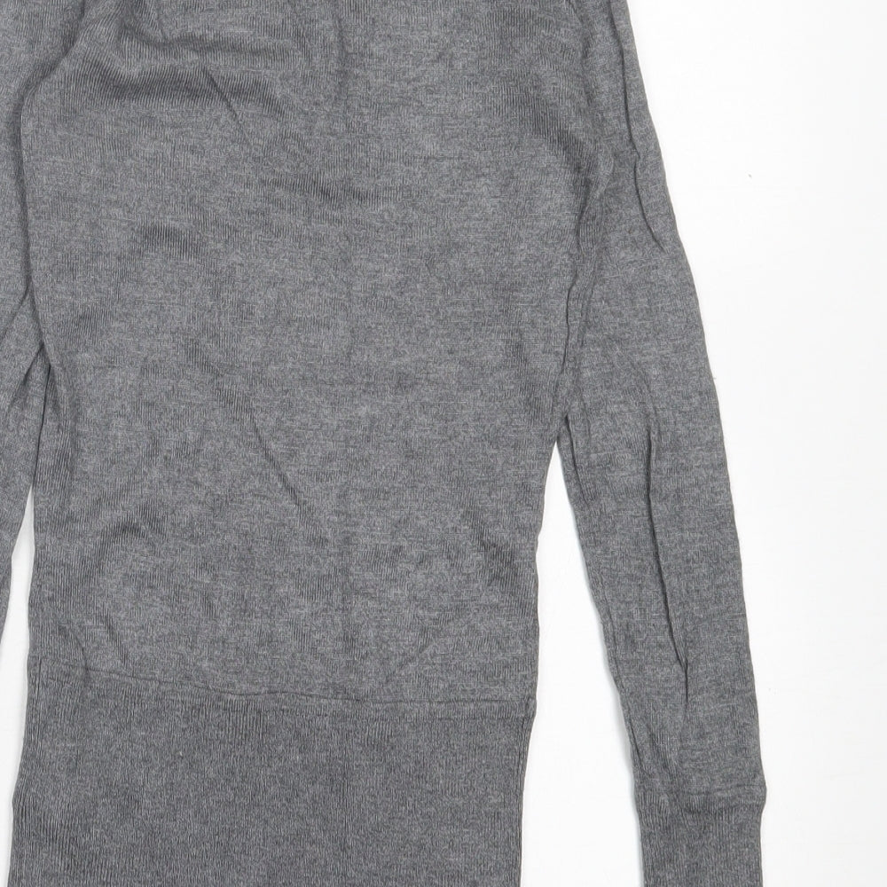 H&M Womens Grey Crew Neck  Viscose Pullover Jumper Size XS