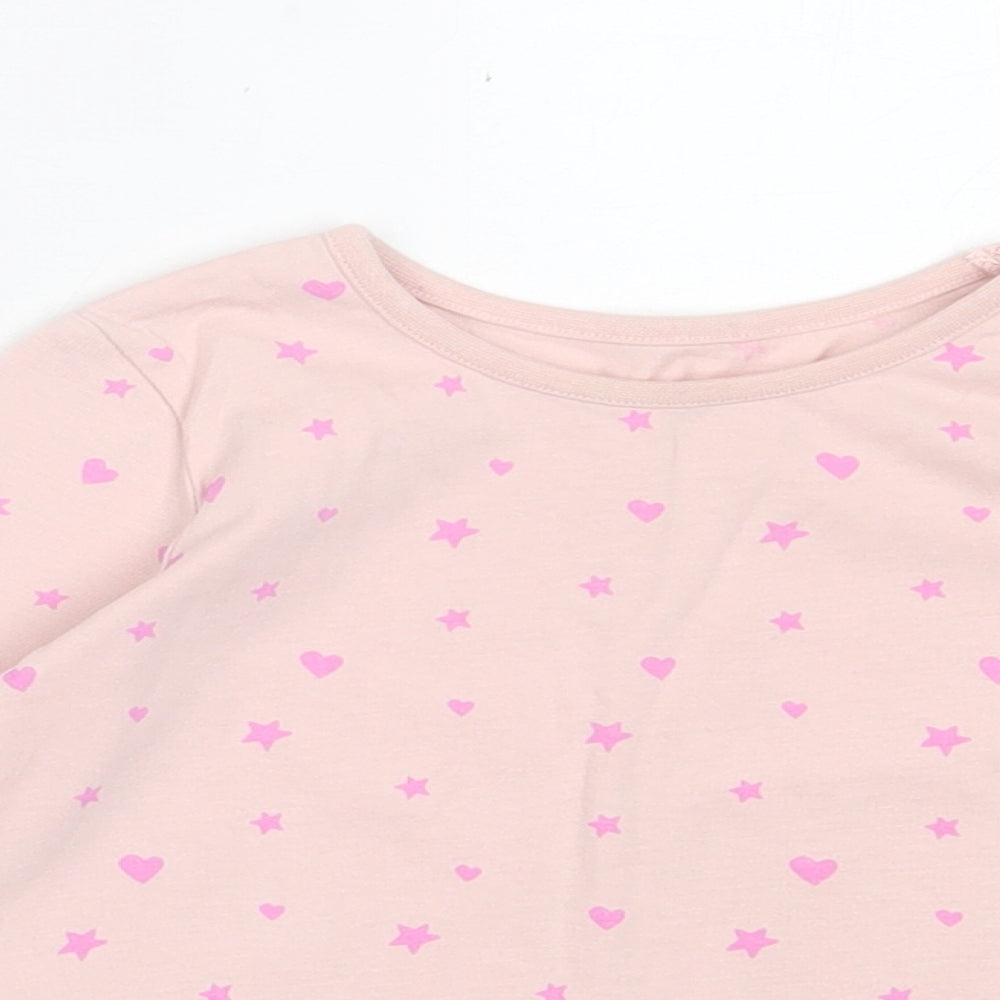 George Girls Pink Geometric Cotton Basic Casual Size 12-18 Months Crew Neck Pullover