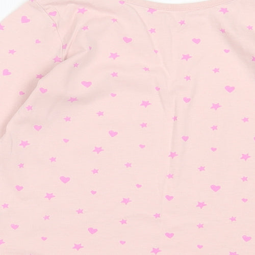 George Girls Pink Geometric Cotton Basic Casual Size 12-18 Months Crew Neck Pullover