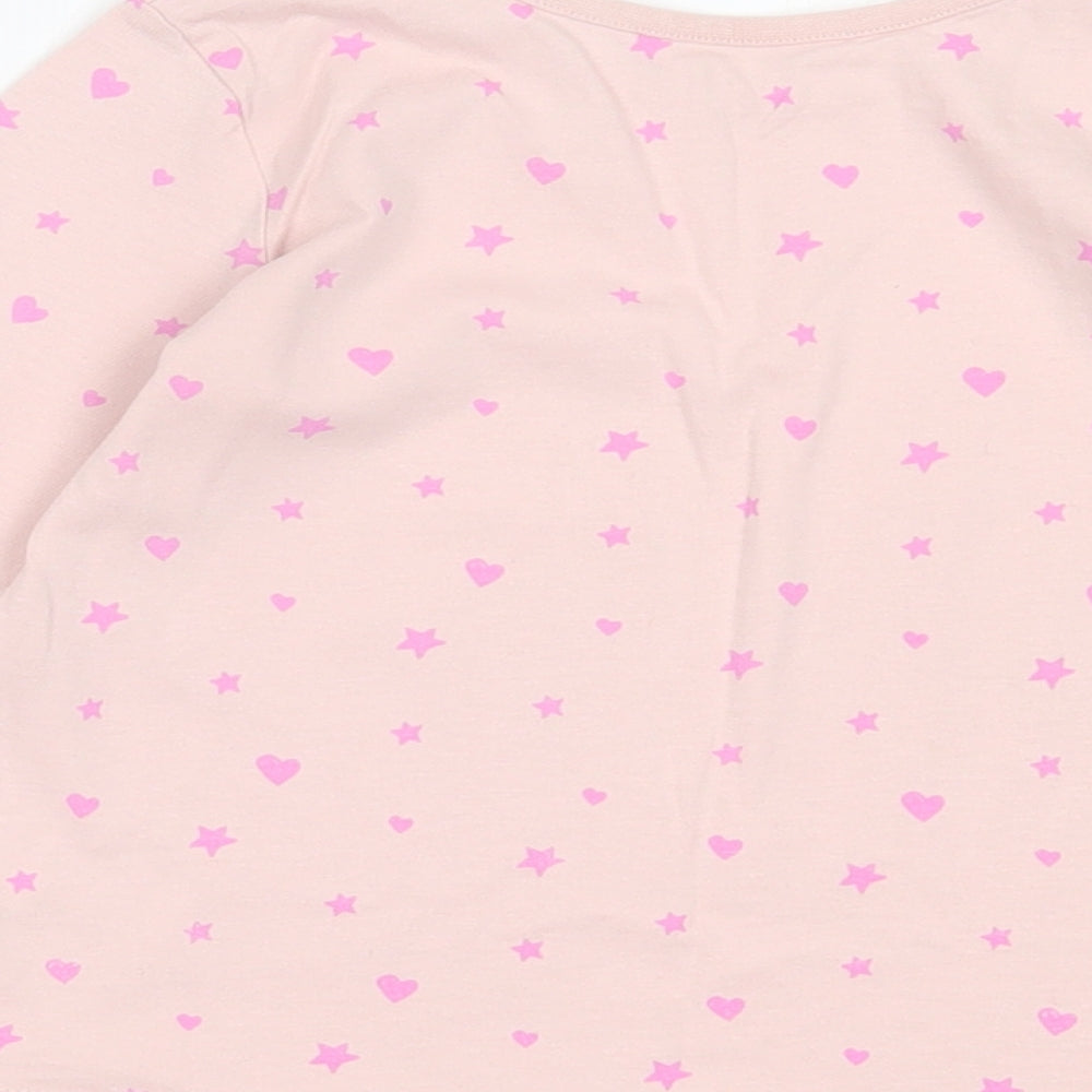 George Girls Pink Geometric Cotton Basic Casual Size 12-18 Months Crew Neck Pullover