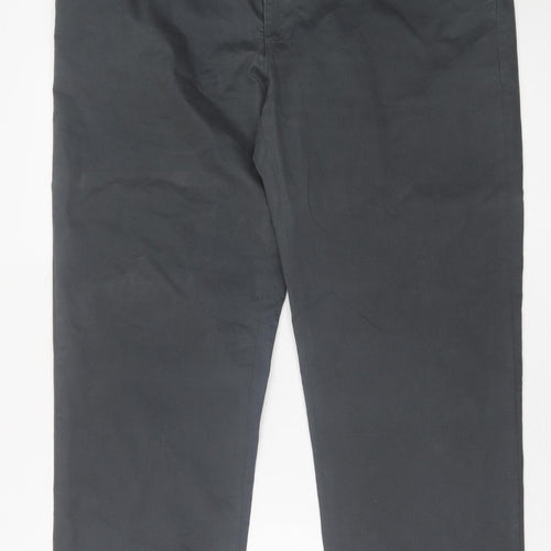 Blue Harbour Mens Grey  Cotton Trousers  Size 38 in L31 in Regular Button