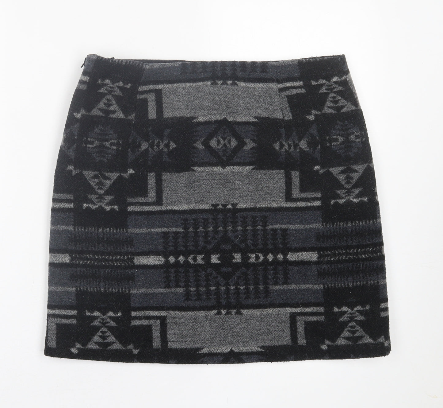 Jasmine & Juliana Womens Grey Geometric Acrylic A-Line Skirt Size 12   Zip
