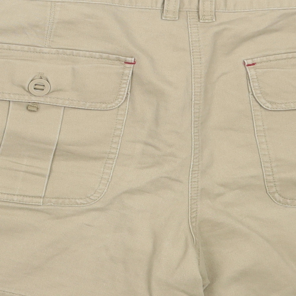 NEXT Womens Brown  Cotton Boyfriend Shorts Size 14 L4 in Regular Button