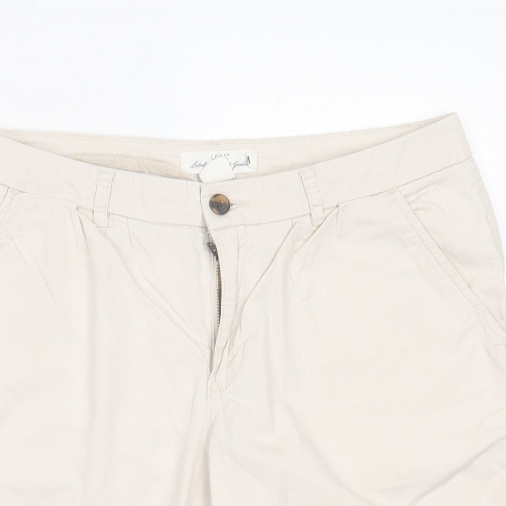 H&M Womens Beige  Cotton Bermuda Shorts Size 10 L6 in Regular Button