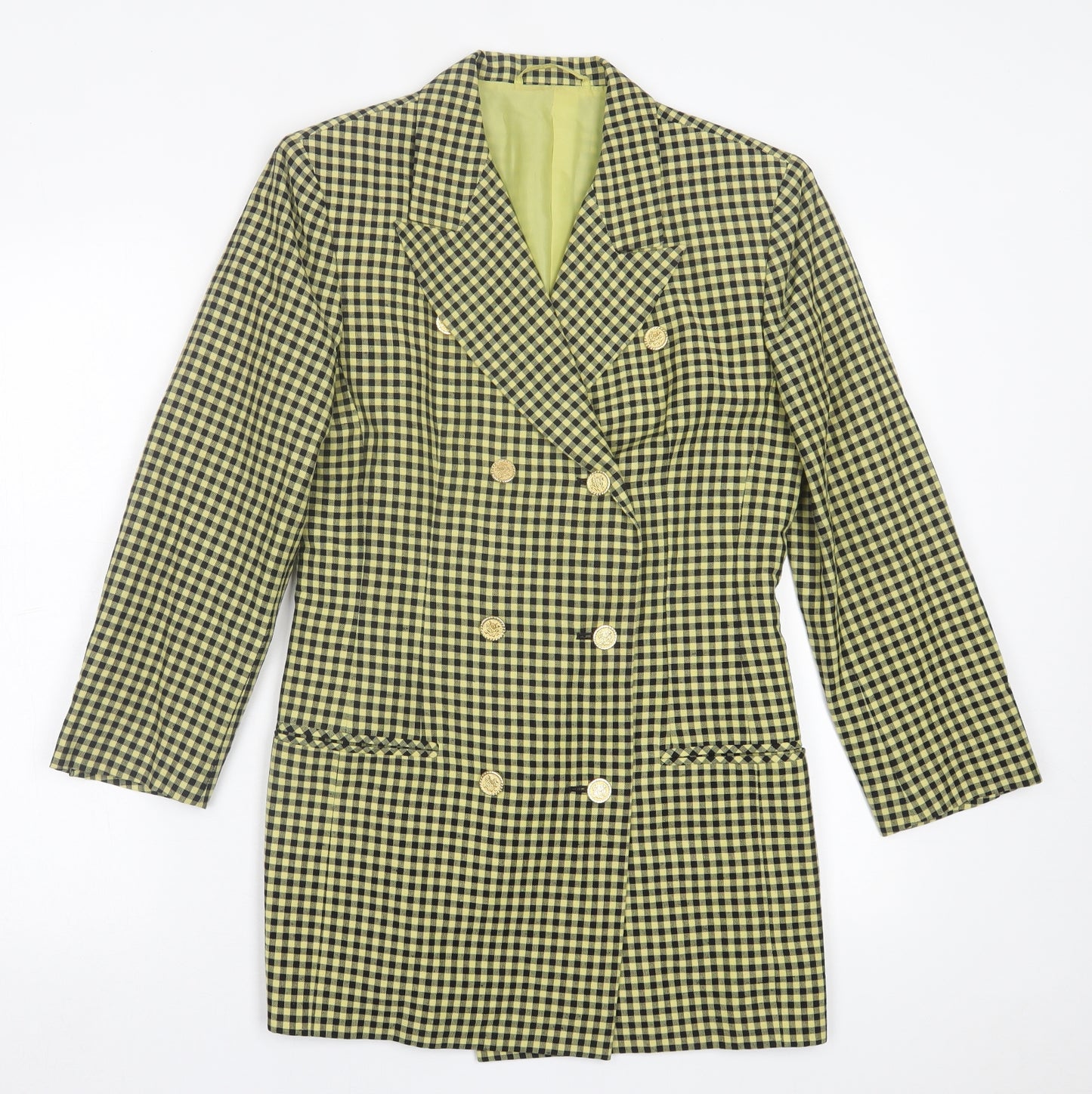Country Casuals Womens Green Plaid  Jacket  Size 8  Button