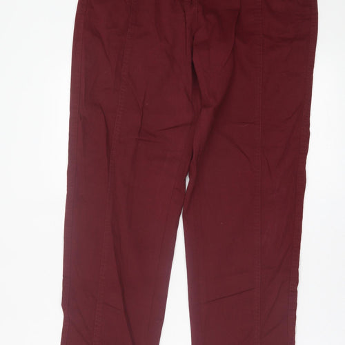 Being Casual Womens Red  Cotton Trousers  Size 12 L30 in Regular Button