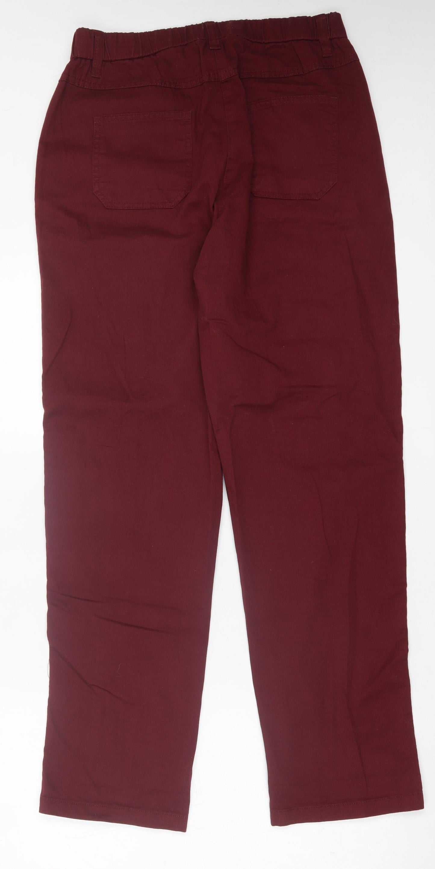 Being Casual Womens Red  Cotton Trousers  Size 12 L30 in Regular Button