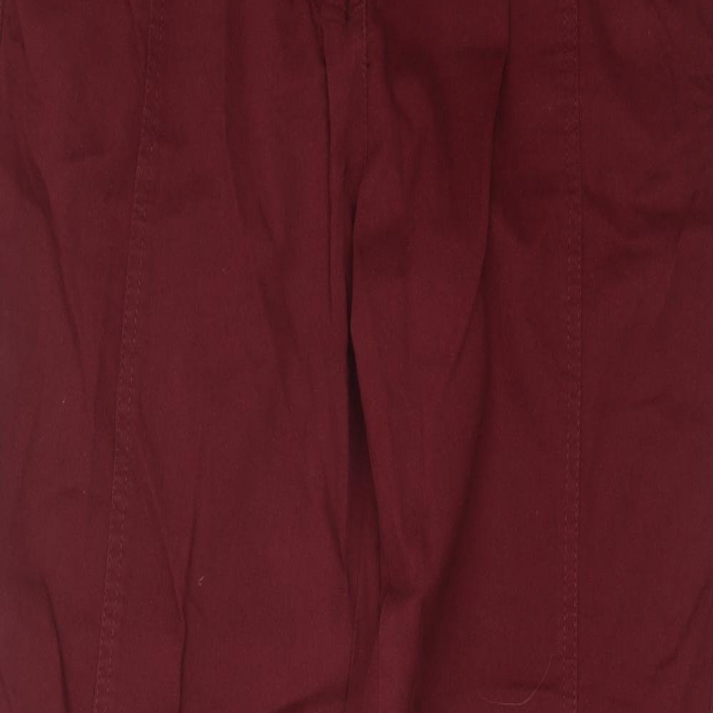 Being Casual Womens Red  Cotton Trousers  Size 12 L30 in Regular Button