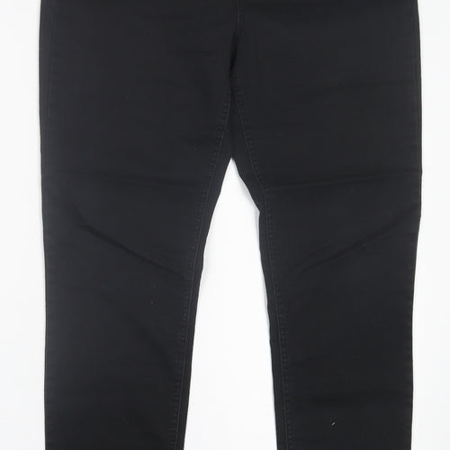 Wallis Womens Black  Cotton Jegging Trousers Size 14 L27 in Regular Zip