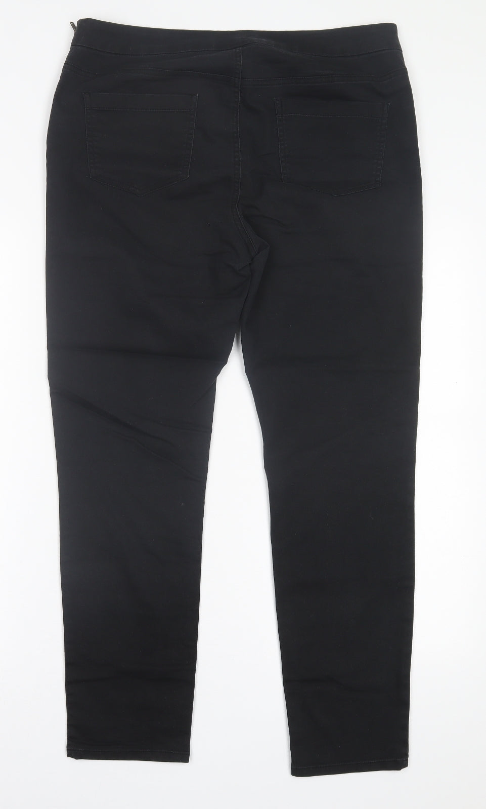 Wallis Womens Black  Cotton Jegging Trousers Size 14 L27 in Regular Zip
