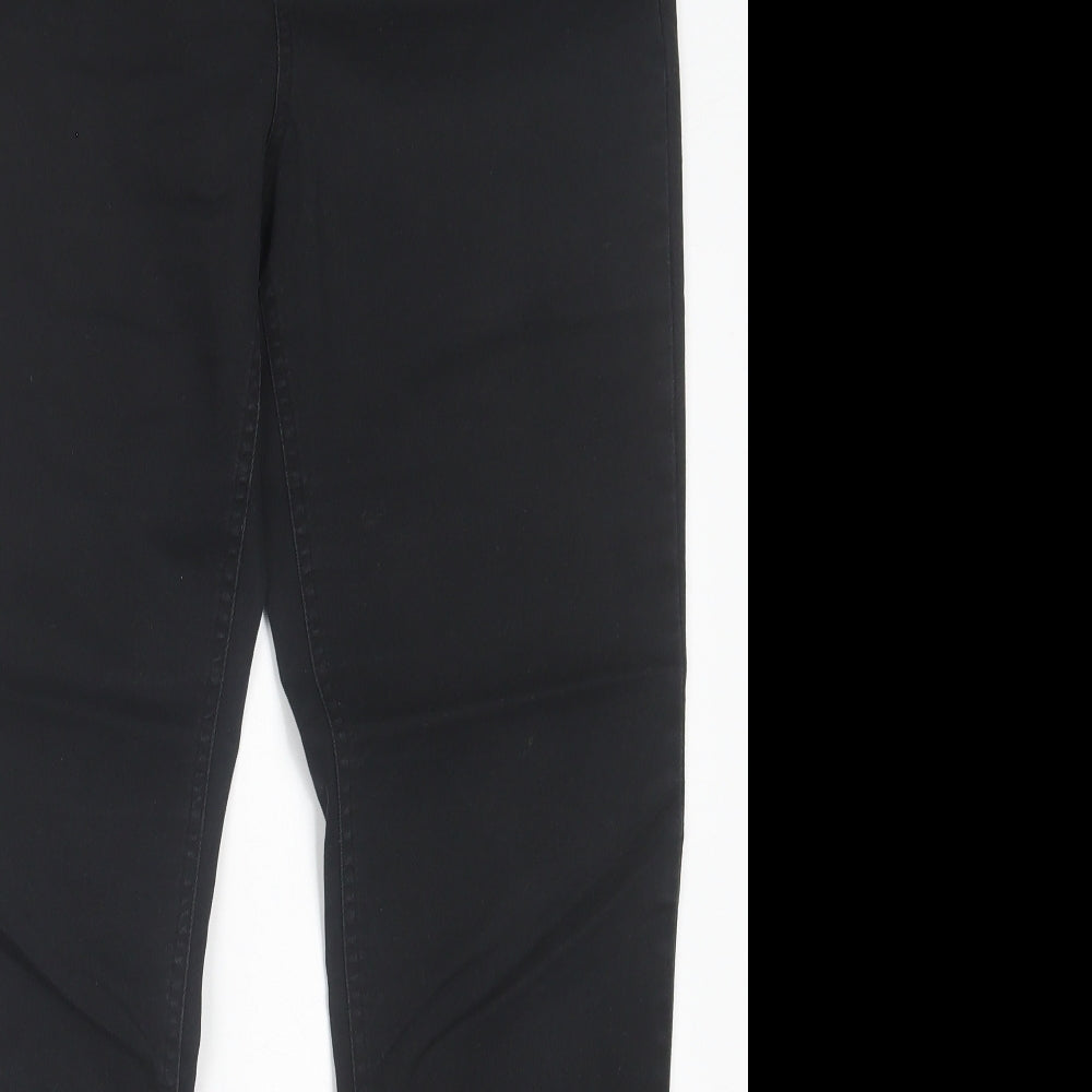 Wallis Womens Black  Cotton Jegging Trousers Size 14 L27 in Regular Zip