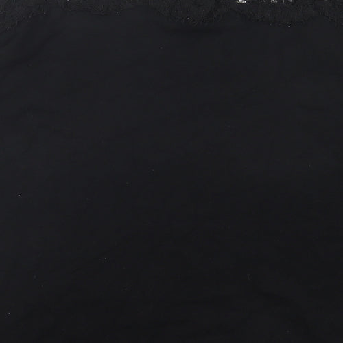Papaya Womens Black Crew Neck  Viscose Pullover Jumper Size 12