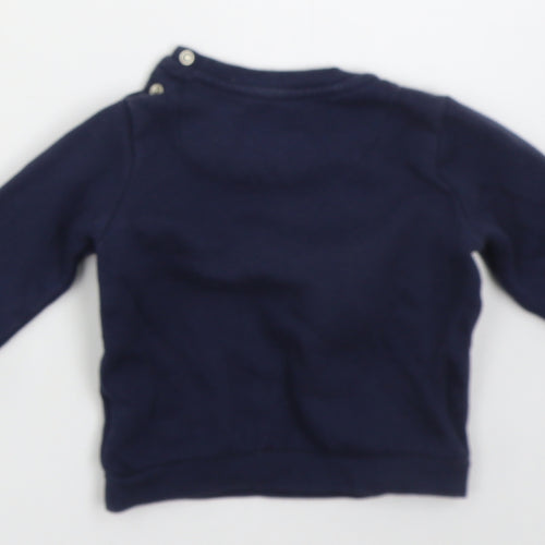 Fred & Flo Boys Blue  Cotton Basic T-Shirt Size 9-12 Months Crew Neck Pullover - You Are My World