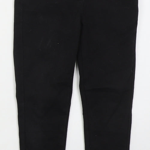 George Girls Black  Cotton Skinny Jeans Size 7 Years  Regular Button