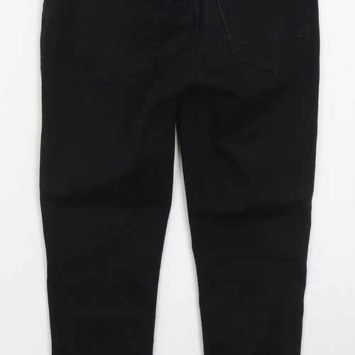 George Girls Black  Cotton Skinny Jeans Size 7 Years  Regular Button