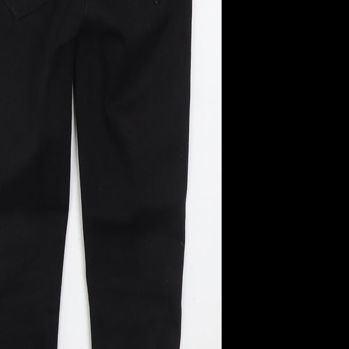 George Girls Black  Cotton Skinny Jeans Size 7 Years  Regular Button