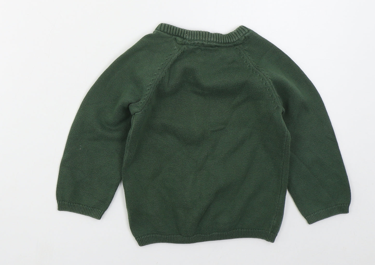 H&M Boys Green  Cotton Pullover Jumper Size 18-24 Months  Pullover