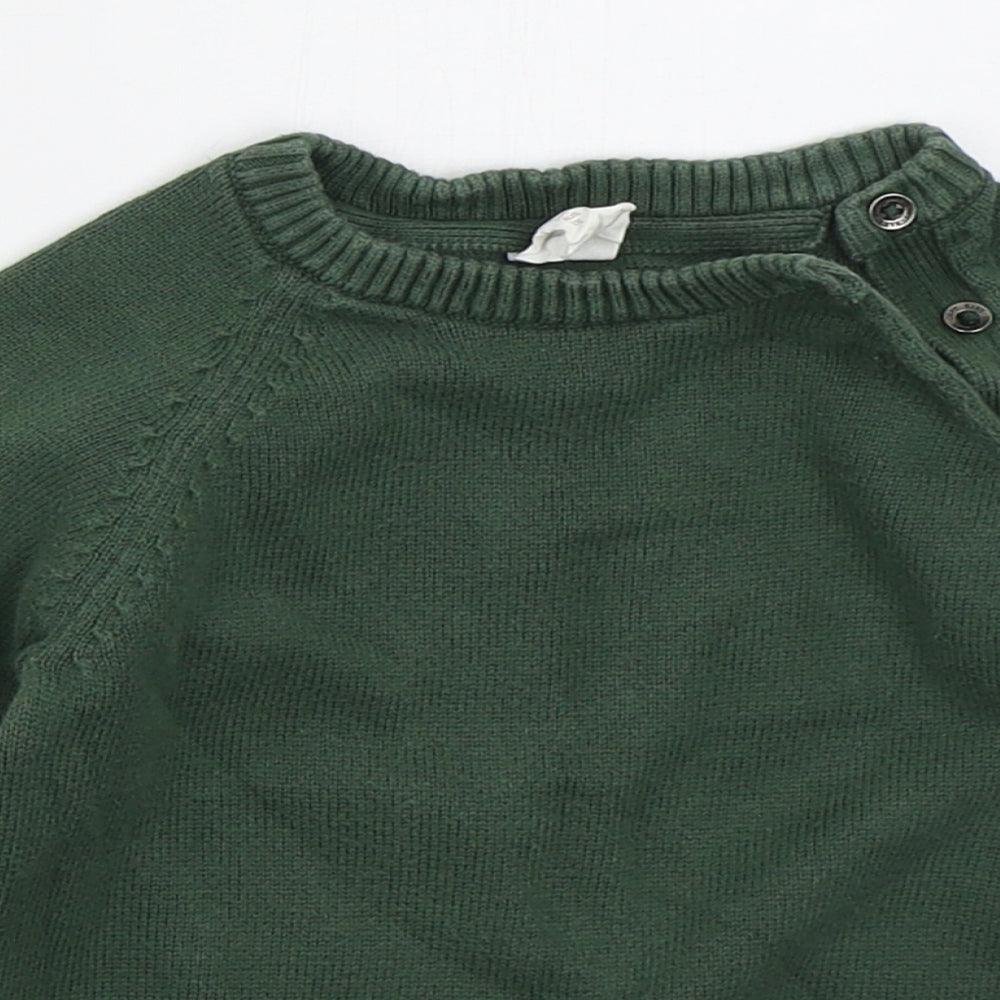 H&M Boys Green  Cotton Pullover Jumper Size 18-24 Months  Pullover