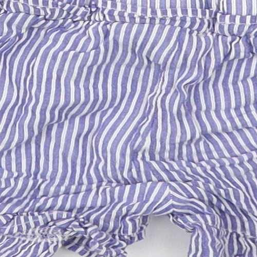 Primark Girls Blue Striped Cotton Cropped Trousers Size 24 Months