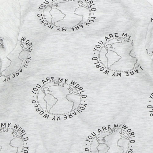 Fred & Flo Boys Grey  Cotton Basic T-Shirt Size 9-12 Months Crew Neck Pullover - You Are My World