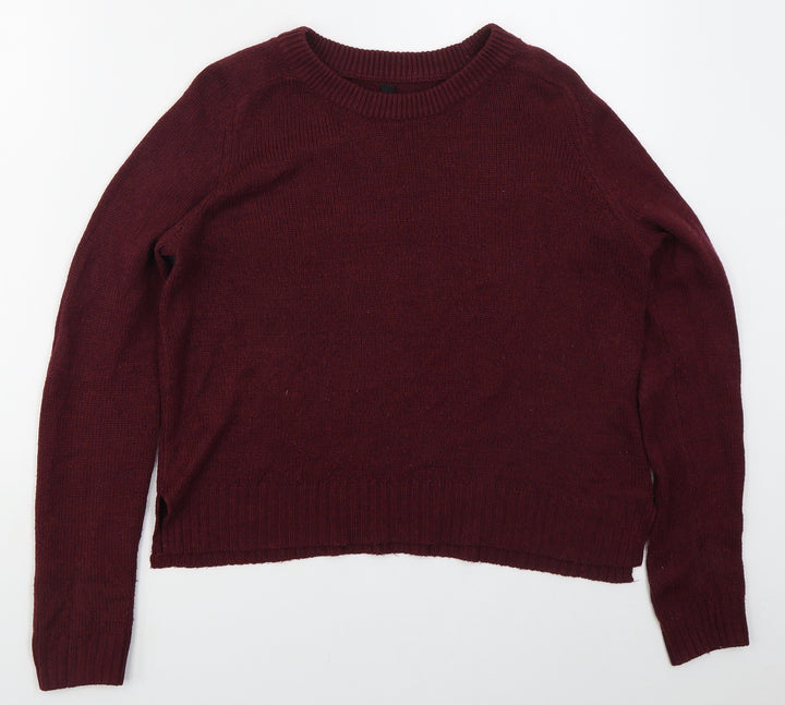 H&M Womens Red Crew Neck  Acrylic Pullover Jumper Size S