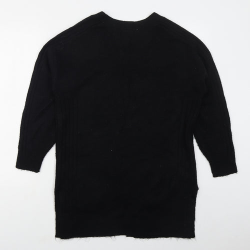 George Womens Black V-Neck  Acrylic Cardigan Jumper Size 12