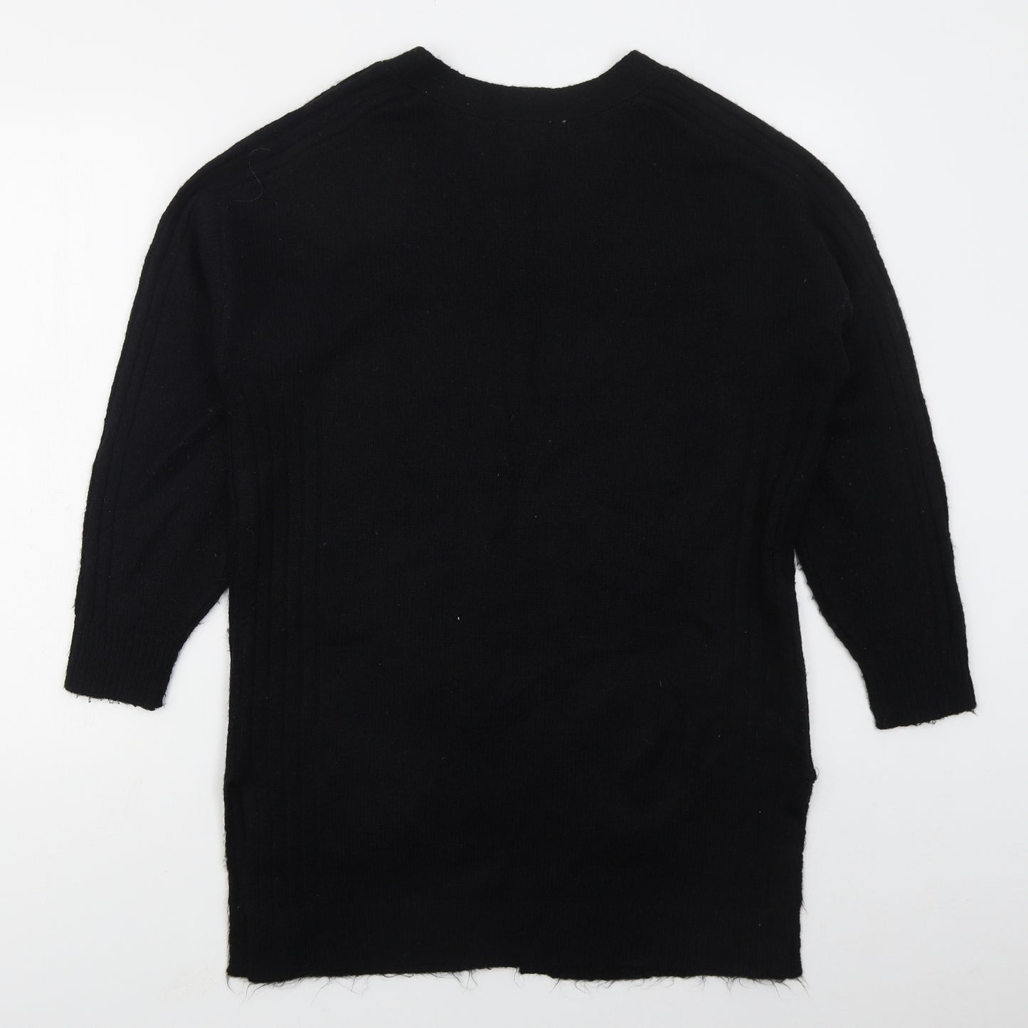 George Womens Black V-Neck  Acrylic Cardigan Jumper Size 12