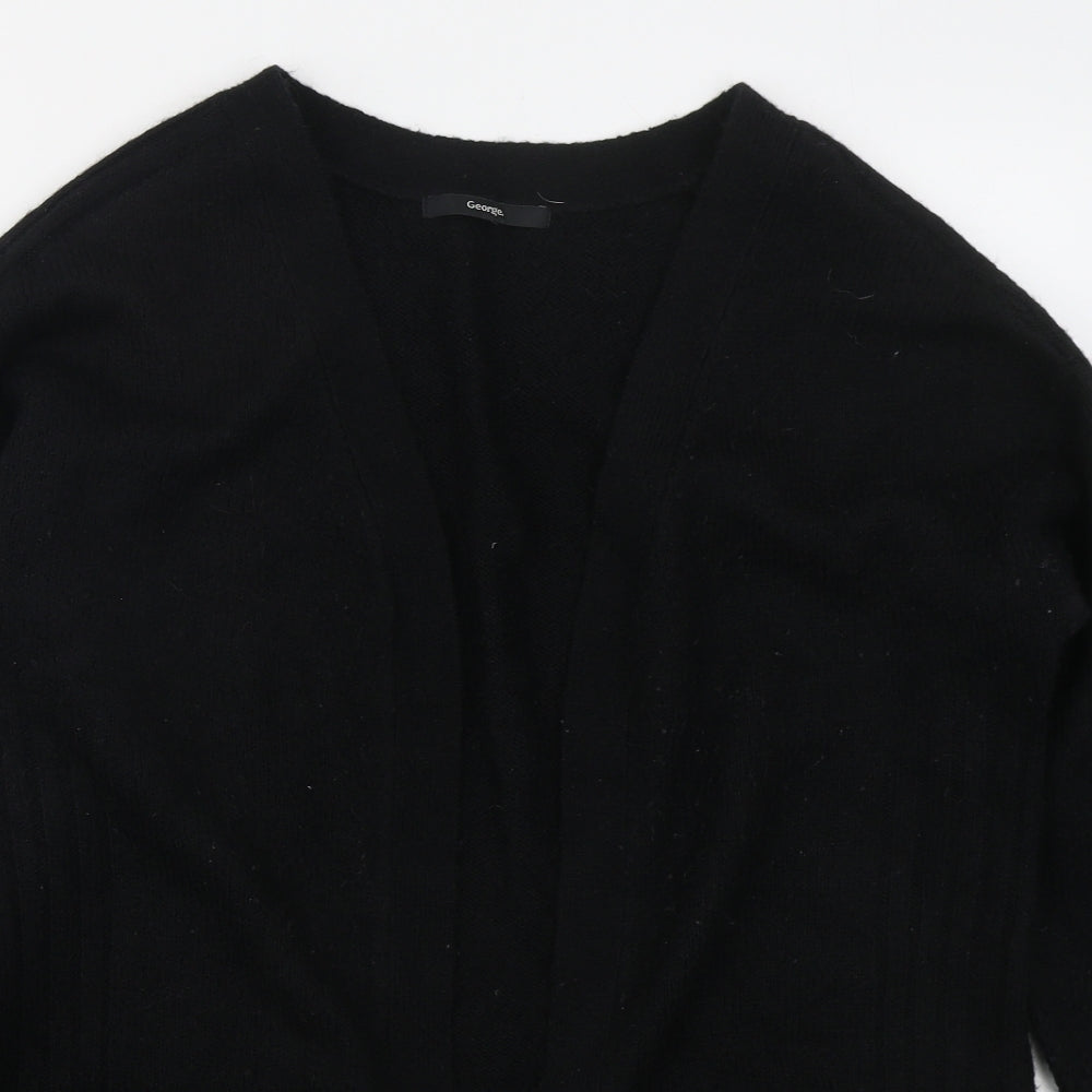 George Womens Black V-Neck  Acrylic Cardigan Jumper Size 12