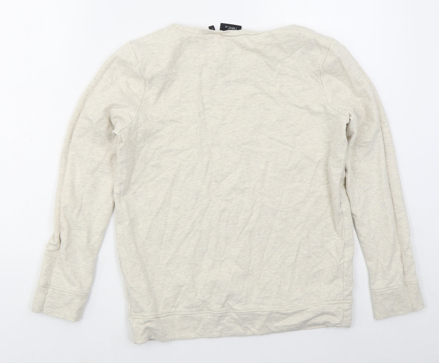 NEXT Womens Beige  Cotton Pullover Sweatshirt Size 12  Pullover - Snowflake