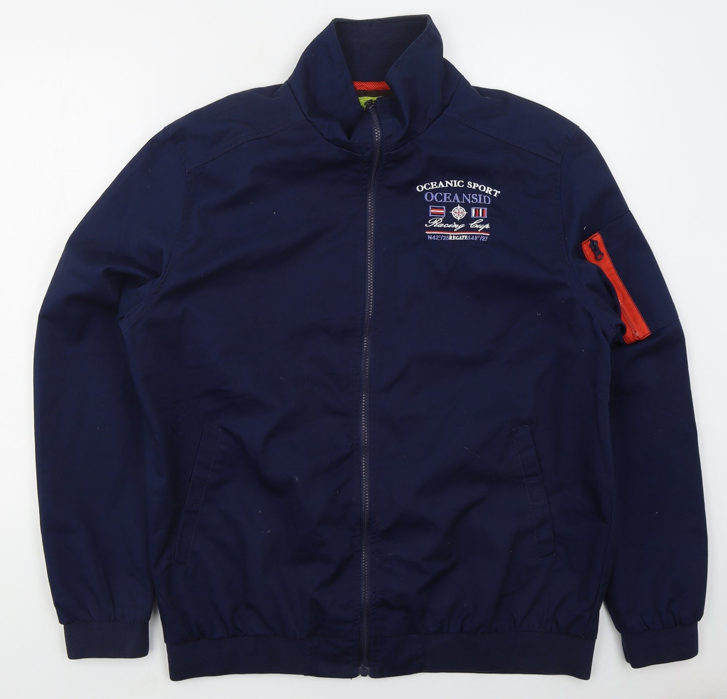 Atlas Mens Blue   Jacket  Size M  Zip - Oceanic Sport