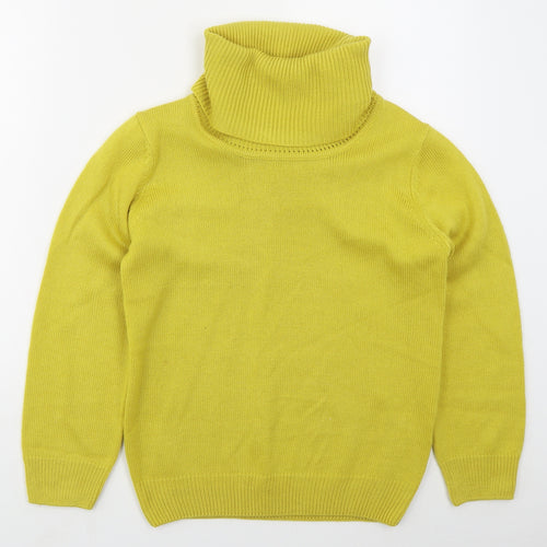 Damart Womens Yellow Roll Neck  Acrylic Pullover Jumper Size 10