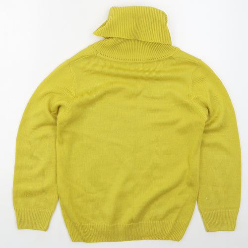 Damart Womens Yellow Roll Neck  Acrylic Pullover Jumper Size 10