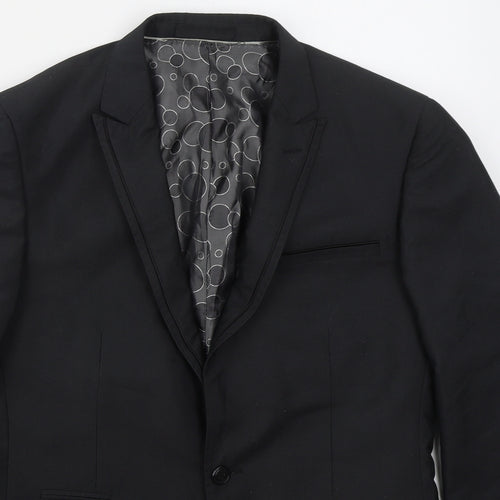 1860 Menswear Mens Grey  Polyester Jacket Suit Jacket Size 38