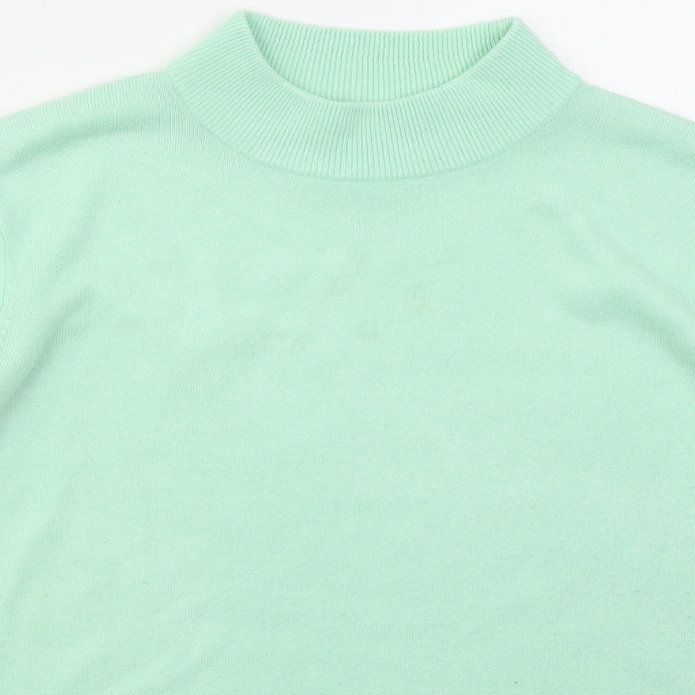 Bonmarché Womens Green Mock Neck  Acrylic Pullover Jumper Size L