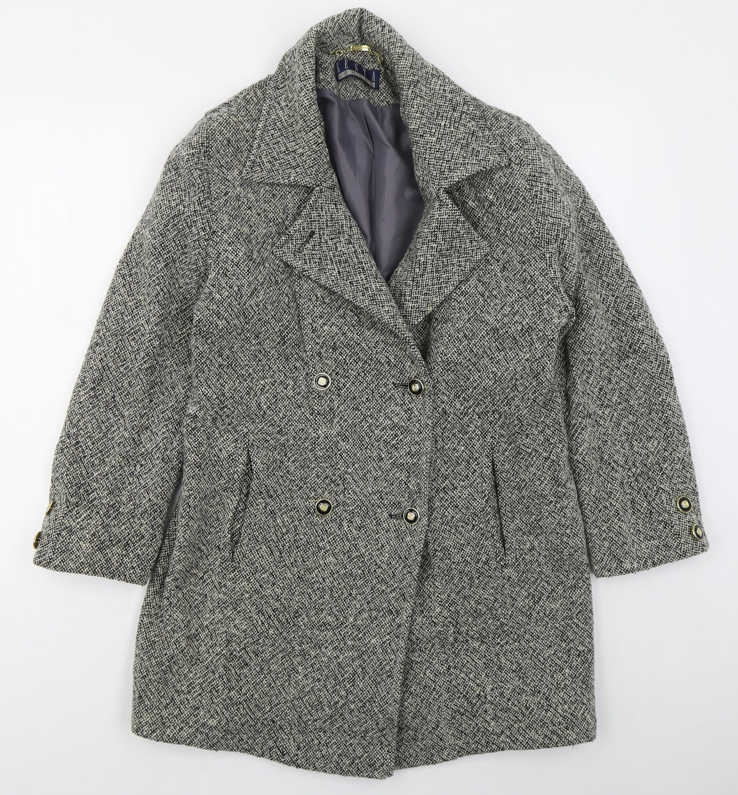 Kesta London Womens Grey   Pea Coat Coat Size 10  Button