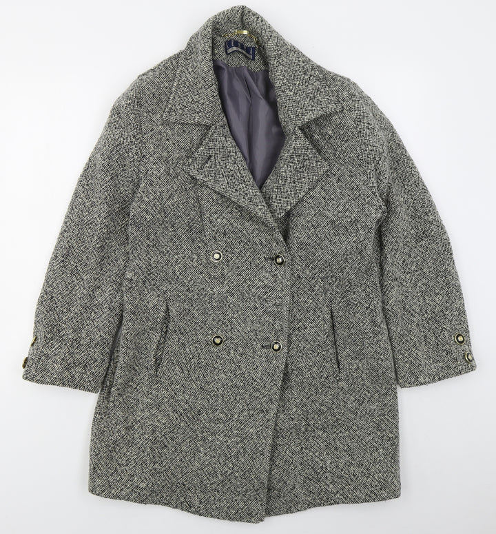 Kesta London Womens Grey   Pea Coat Coat Size 10  Button